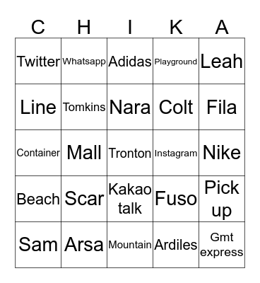 inGREENTIME Bingo Card