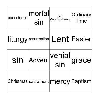THE CHURCH Bingo Card
