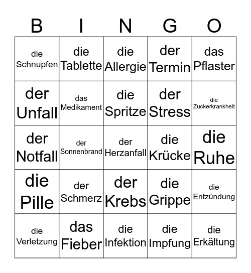 In deinen Händen Bingo Card