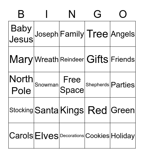 Christmas Bingo Card