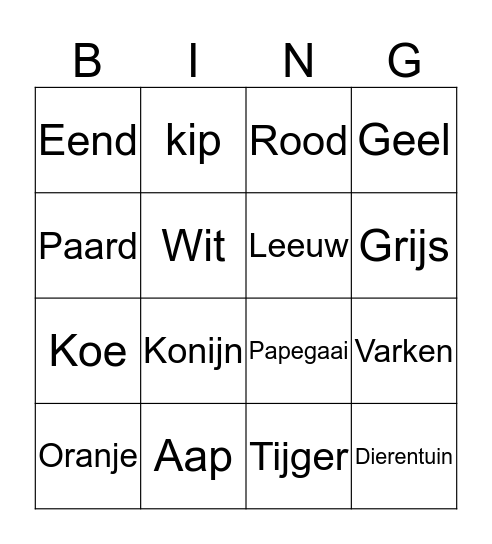 Engels - unit 3 Bingo Card