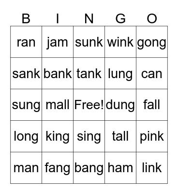 Glued Sounds Bingo Card