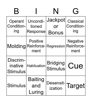 Animal Behavior Bingo Card