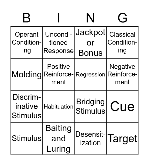 Animal Behavior Bingo Card
