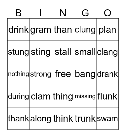 Glued Sound Bingo Card