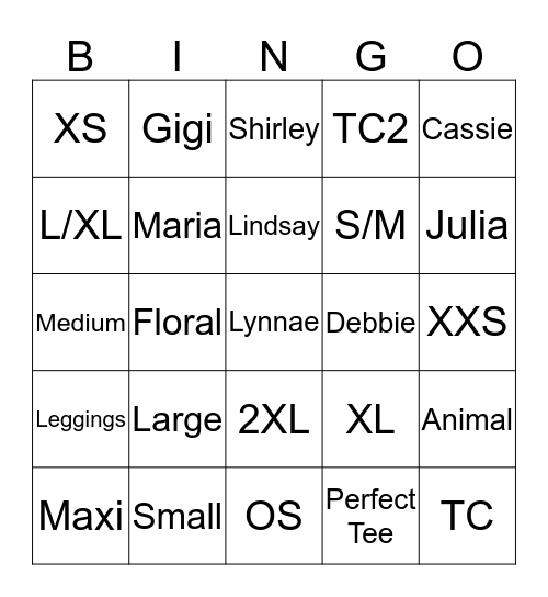 Bingo Live! Bingo Card