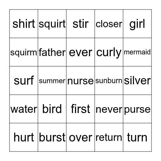 The Summer Mermaid Bingo Card