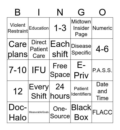 Midtown BINGO Card