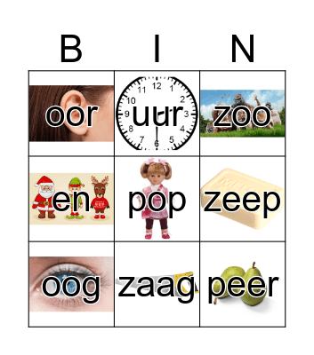 Woorden Bingo  Bingo Card