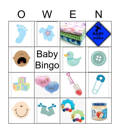 Baby Sebastian Bingo Card
