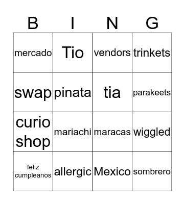 The Birthday Swap Bingo Card