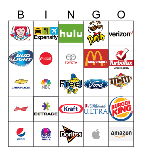 Super Bowl Commercial Bingo Card