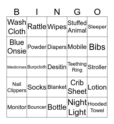 Heather's Shower  Bingo Card