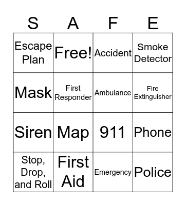 911 Bingo Card