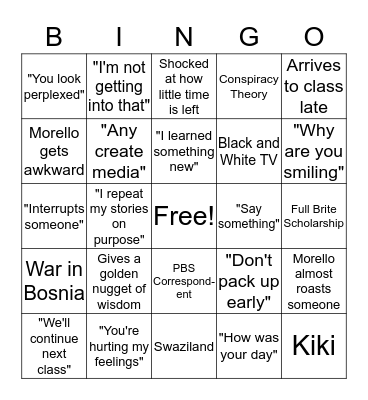 Morello Bingo Card