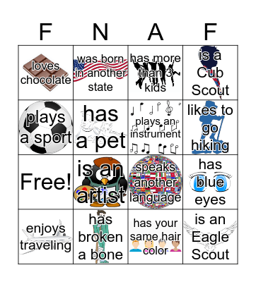 Get to Know Your Friends Bingo Card