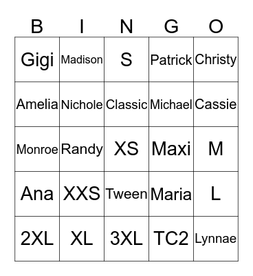 Bingo Live! Bingo Card