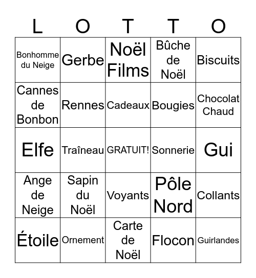 Noël Lotto! Bingo Card