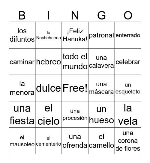 ¿Qué se celebre? Bingo Card