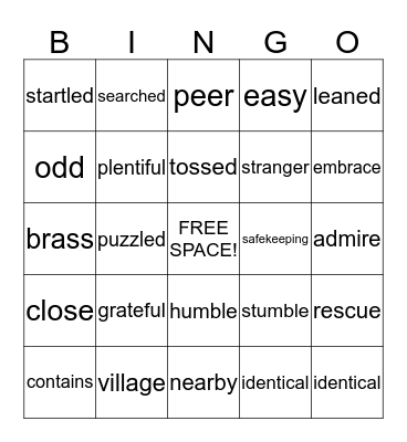 VOCAB BINGO Card