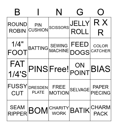 QUILTO - EVERETT QUILT GUILD Bingo Card