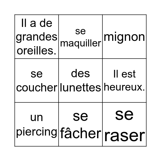 Chapitre 4 Bingo Card