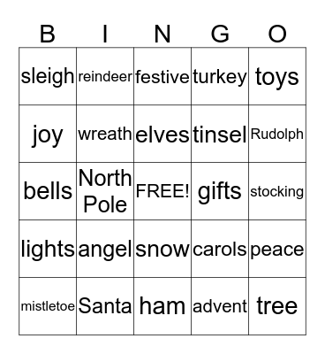 Christmas Bingo Card