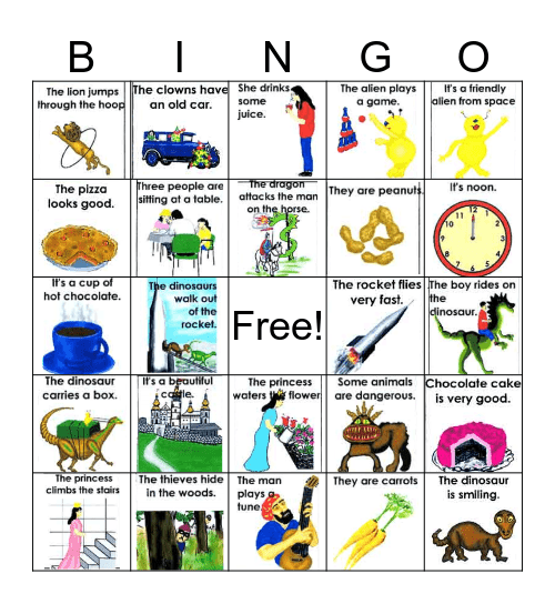 VERBS bingo Card