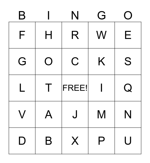 ABC BINGO Card