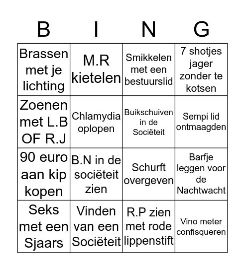 De grote Sempi bingo  Bingo Card