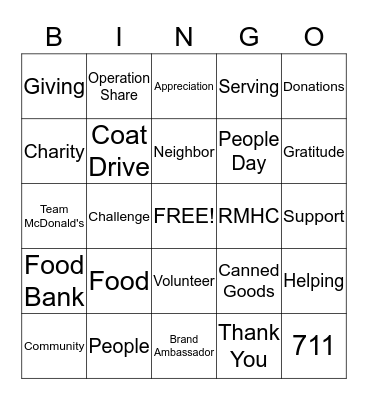 People Day BINGO Card