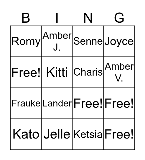 Bingo 5VZb Bingo Card