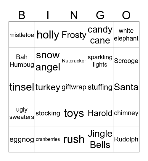 Holidaze Bingo Card