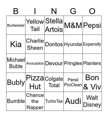 Superbowl LIII Bingo Card