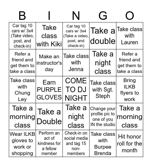 ILKB Methuen  Bingo Card