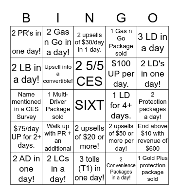 FREE MONEY FEBRUARY - SIXT STYLE Bingo Card