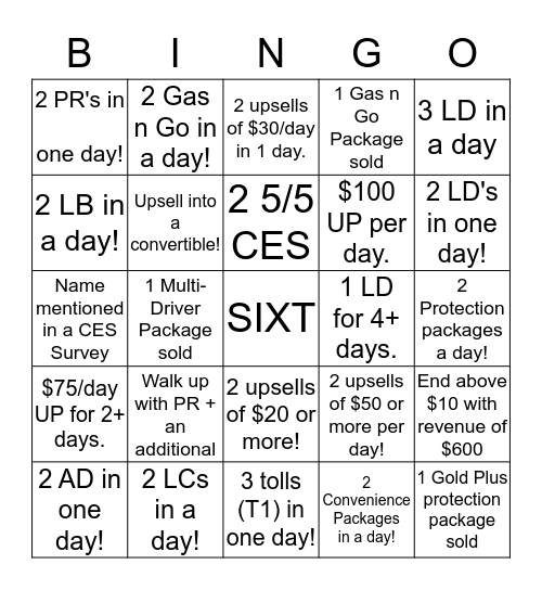 FREE MONEY FEBRUARY - SIXT STYLE Bingo Card