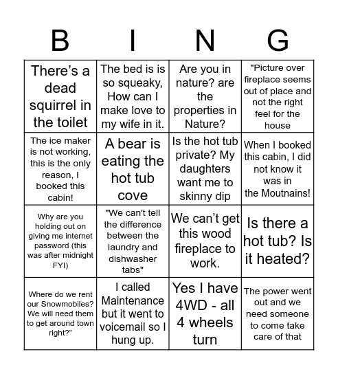 Ridiculous CM Quotes BINGO Card