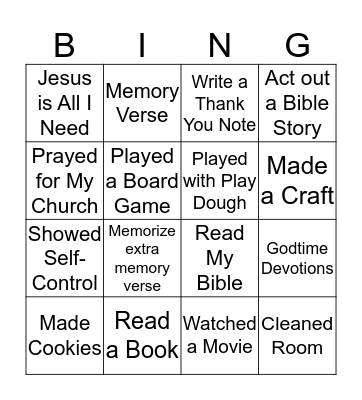 DV SNOW DAY BINGO Card