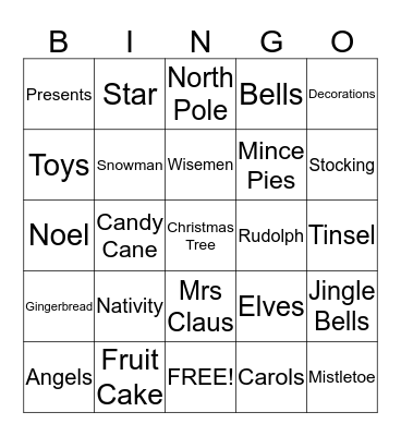 Christmas Bingo Card