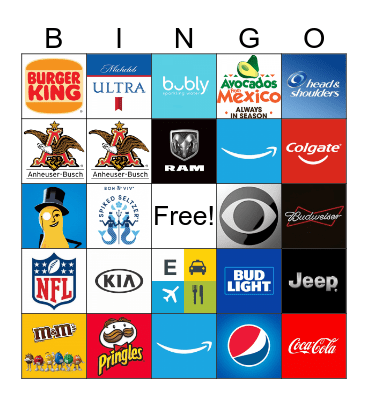 Super Bowl 2019 Bingo Card