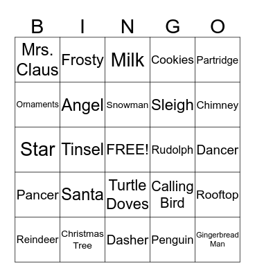 LEARN TO EARN'S HOLIDAY BINGO  Bingo Card