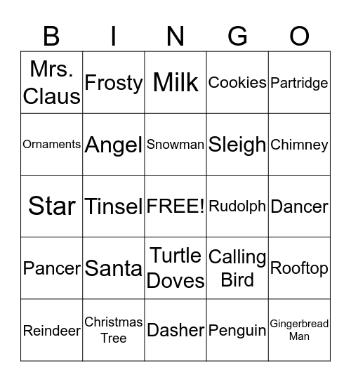 LEARN TO EARN'S HOLIDAY BINGO  Bingo Card