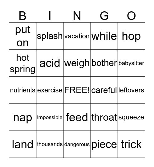 TTR Bingo Card