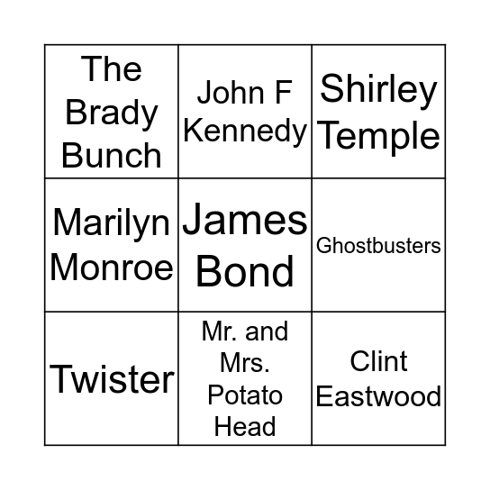Spirit Week Bingo Card