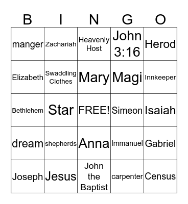 Christ-mas Bingo Card