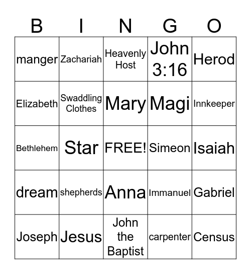Christ-mas Bingo Card