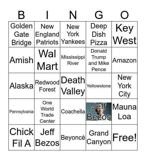 USA Bingo Card