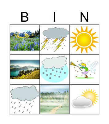 WEATHER AND SEASONS BINGO Card