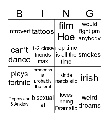 h.l aesthetic™️ Bingo Card